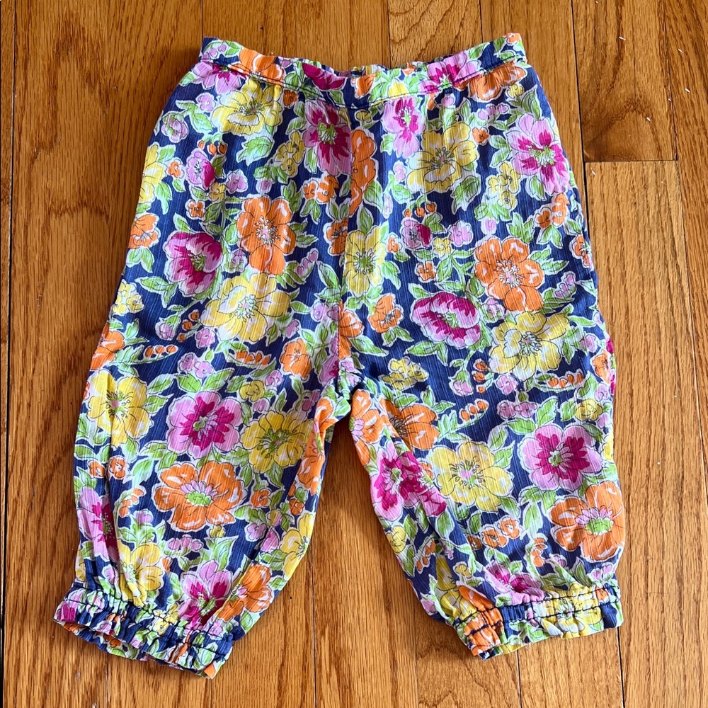 Ralph Lauren Baby Infant Multicolor Floral 100 % Cotton Pants 18 months